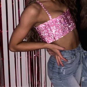 White fox sparkly top XS/S